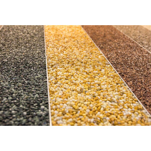 Steinteppich Epoxidharz Set Innen & Außen (ca. 28kg / 2-2,5m²) | Grigio Bardiglio | 25kg 2-4mm Marmorkies + 3L, 2K Epoxidharz Bindemittel | Für Balkon, Terrasse, Treppen, Garage