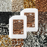 Steinteppich Epoxidharz Set Innen & Außen (ca. 28kg / 2-2,5m²) | Grigio Bardiglio | 25kg 2-4mm Marmorkies + 3L, 2K Epoxidharz Bindemittel | Für Balkon, Terrasse, Treppen, Garage
