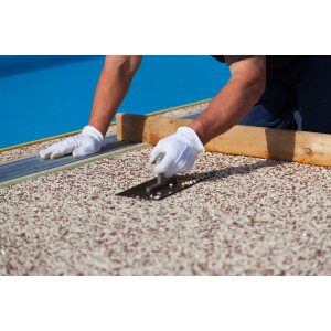 Steinteppich Epoxidharz Set Innen & Außen (ca. 224kg / 16-20m²) | Bianco Carrara | 200kg 2-4mm Marmorkies + 24L, 2K Epoxidharz Bindemittel | Für Balkon, Terrasse, Treppen, Garage