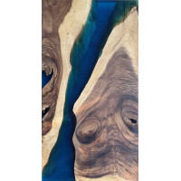 Epoxidharz Tischplatte River Table Blau  gallery
